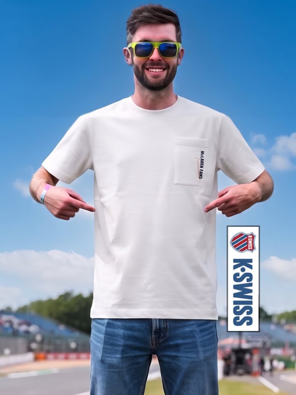 Men's McLaren Cars Pocket Tee: white
